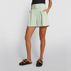 NWT Sandro Argile belted shorts - size 42 (10) - mint green